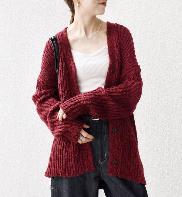 SHIPS any「SHIPS any:〈手洗い可能〉ロービング ルーズ Vネック ニット カーディガン」|カーディガン|