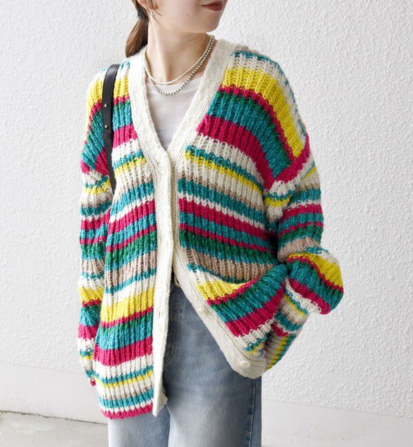 SHIPS any「SHIPS any:〈手洗い可能〉ロービング ルーズ Vネック ニット カーディガン」|カーディガン|その他1