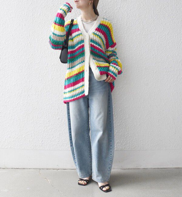 SHIPS any「SHIPS any:〈手洗い可能〉ロービング ルーズ Vネック ニット カーディガン」|カーディガン|