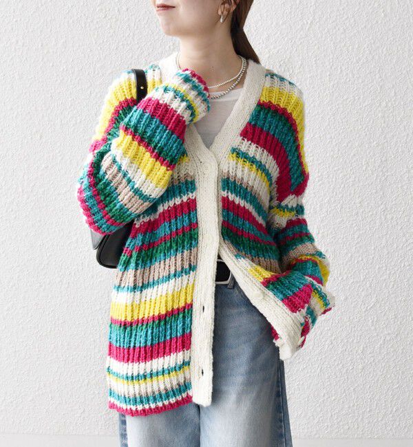 SHIPS any「SHIPS any:〈手洗い可能〉ロービング ルーズ Vネック ニット カーディガン」|カーディガン|