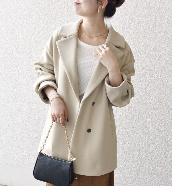 SHIPS any「SHIPS any:〈洗濯機可能〉ダンボール コクーン テーラード ミディ コート」|チェスターコート|