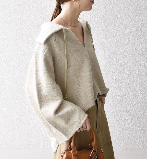 SHIPS any「SHIPS any:〈手洗い可能〉サカリバ スキッパー ビッグカラー プルオーバー」|Tシャツ・カットソー|