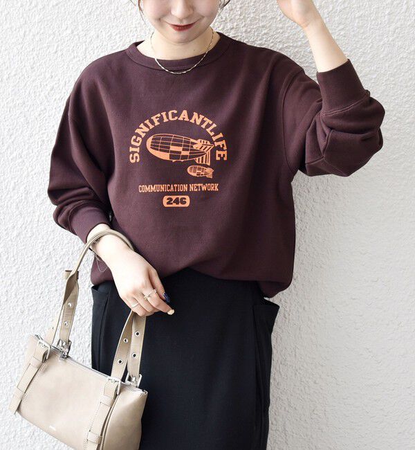 SHIPS any「【SHIPS any別注】THE KNiTS:〈洗濯機可能〉ロゴ プリント スウェット」|Tシャツ・カットソー|