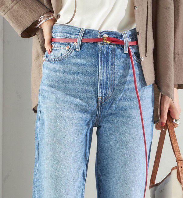 SHIPS for women「ATELIER AMBOISE:THIN BELT」|ベルト|ワイン