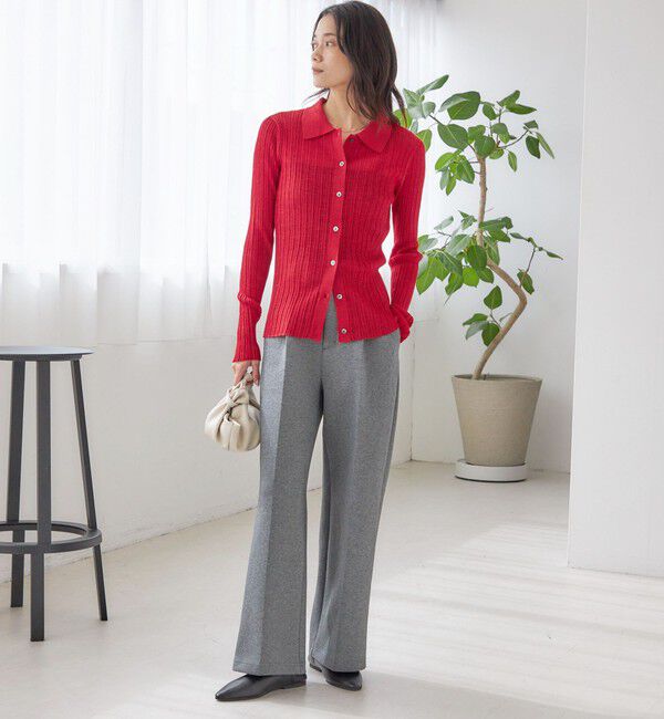 SHIPS for women「〈手洗い可能〉ランダム リブ ポロ ニット カーディガン」|カーディガン|