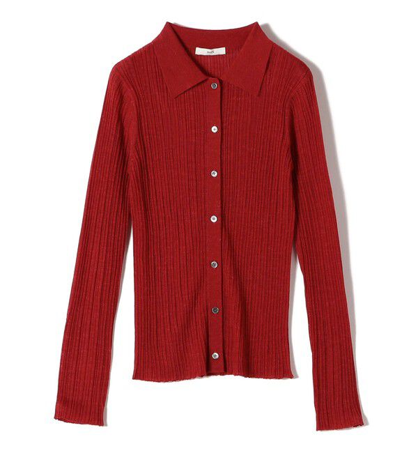 SHIPS for women「〈手洗い可能〉ランダム リブ ポロ ニット カーディガン」|カーディガン|