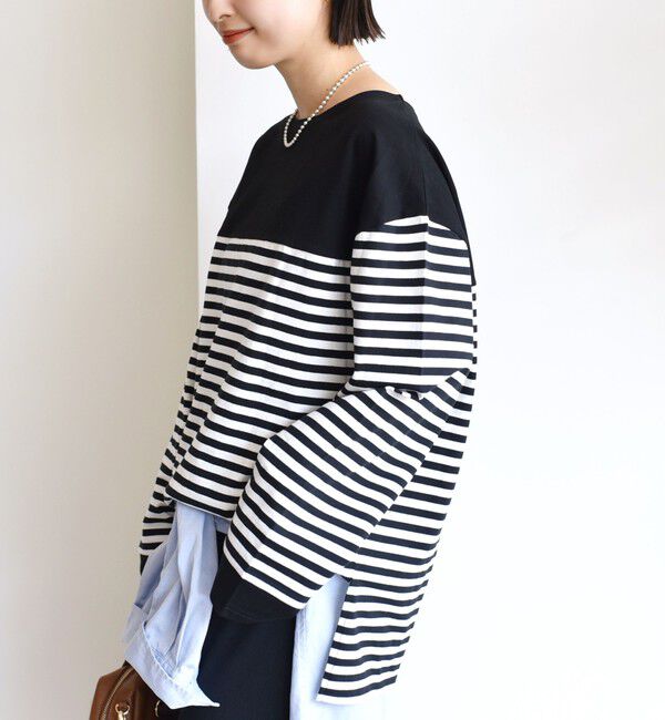 SHIPS for women「【WEB限定】〈洗濯機可能〉ビッグ バスク シャツ」|Tシャツ・カットソー|