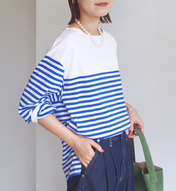 SHIPS for women「【WEB限定】〈洗濯機可能〉ビッグ バスク シャツ」|Tシャツ・カットソー|ブルー