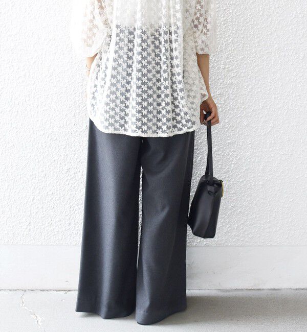 SHIPS for women「〈手洗い可能〉ソフィー ツイル ストレッチ ポケット デザイン パンツ」|スラックス|