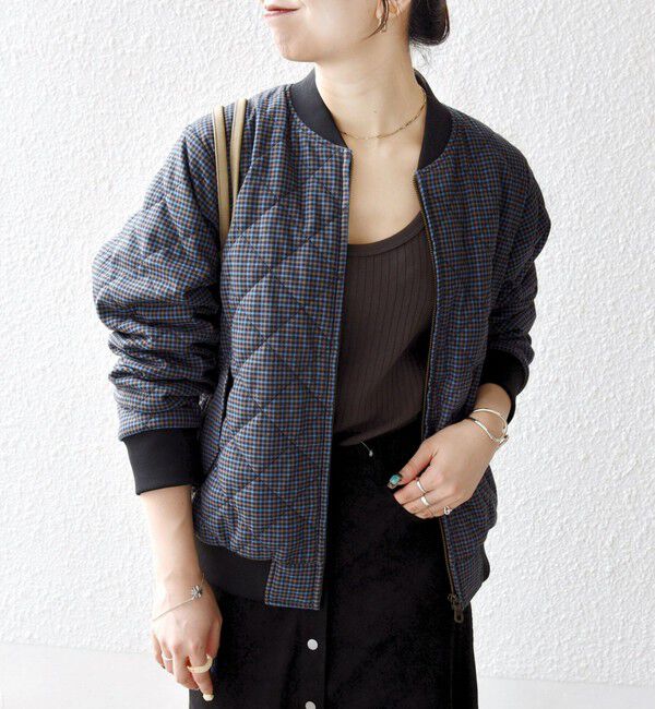 SHIPS any「SHIPS any: キルティング チェック バーシティ ブルゾン」|ブルゾン・スタジャン|