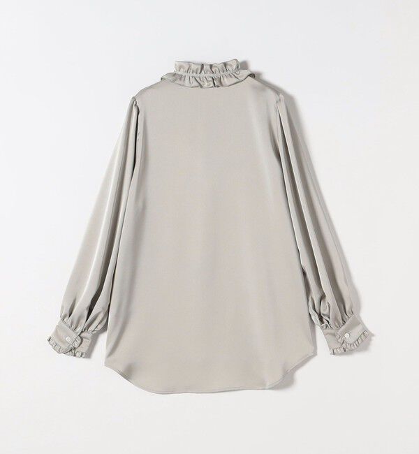SHIPS any「《追加予約》SHIPS any:〈洗濯機可能〉サテン フリル カラー リボン シャツ ブラウス」|シャツ・ブラウス|