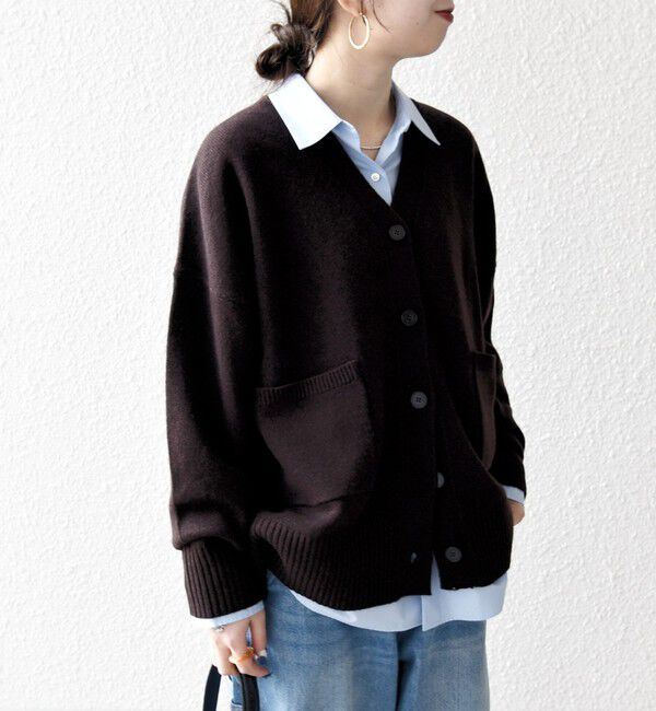 SHIPS any「SHIPS any:〈手洗い可能〉AQUA カシミヤ ミックス Vネック カーディガン」|カーディガン|