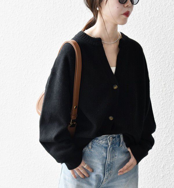 SHIPS any「SHIPS any:〈手洗い可能〉AQUA カシミヤ ミックス スキッパー カーディガン」|カーディガン|