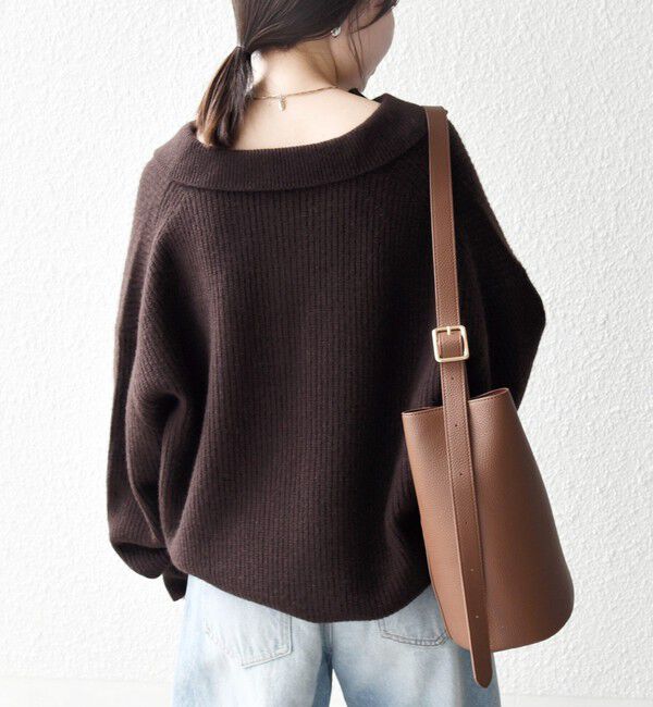 SHIPS any「SHIPS any:〈手洗い可能〉AQUA カシミヤ ミックス ポロ ニット」|ニット・セーター|