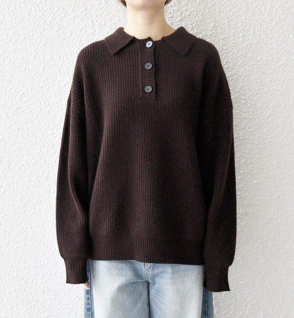 SHIPS any「SHIPS any:〈手洗い可能〉AQUA カシミヤ ミックス ポロ ニット」|ニット・セーター|