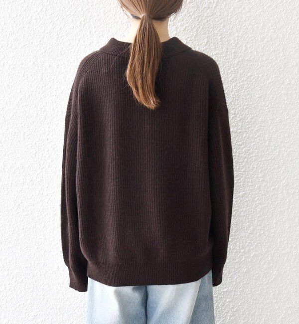 SHIPS any「SHIPS any:〈手洗い可能〉AQUA カシミヤ ミックス ポロ ニット」|ニット・セーター|