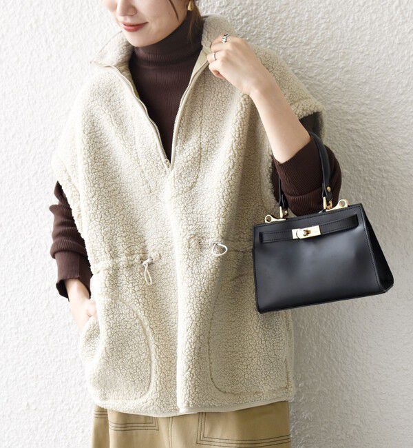 SHIPS any「SHIPS any:〈洗濯機可能〉ボア フリース スタンド ベスト」|ダウンベスト・ベスト|