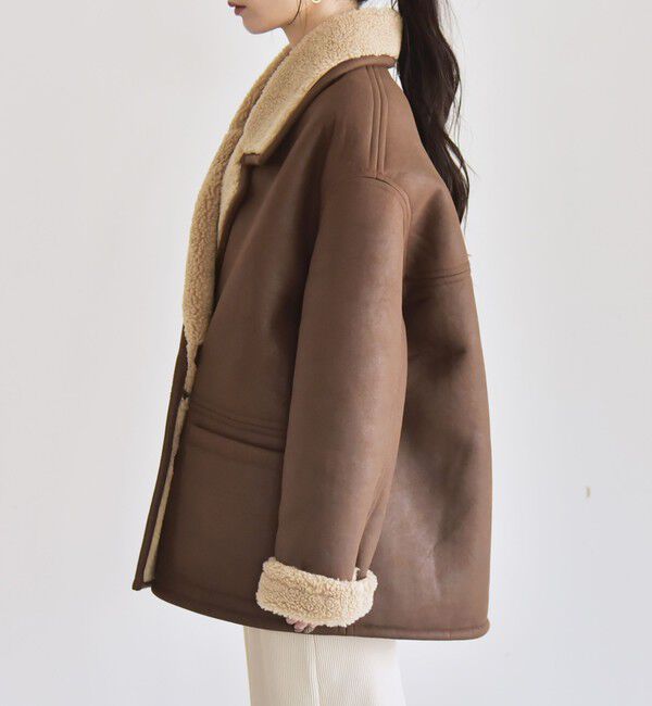 quaranciel「quaranciel: ムートンライク ボア ボンディング ジャケット コート」|その他|