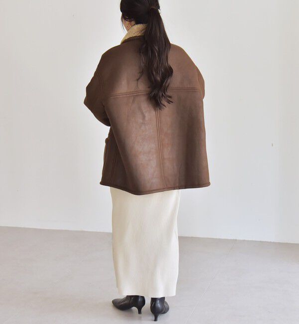 quaranciel「quaranciel: ムートンライク ボア ボンディング ジャケット コート」|その他|