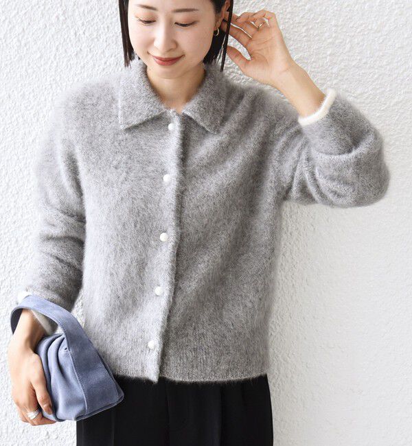 SHIPS for women「杢 フォックス カシミヤ ポロ ニット カーディガン」|カーディガン|