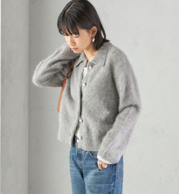 SHIPS for women「杢 フォックス カシミヤ ポロ ニット カーディガン」|カーディガン|