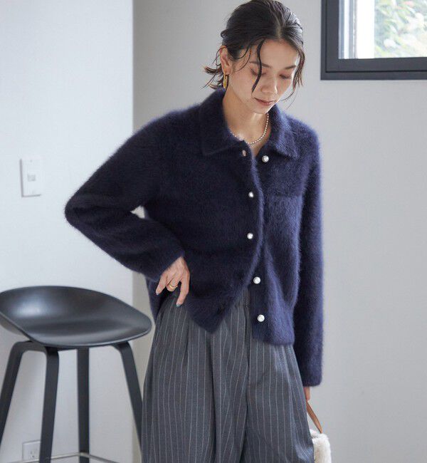 SHIPS for women「杢 フォックス カシミヤ ポロ ニット カーディガン」|カーディガン|