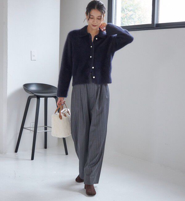 SHIPS for women「杢 フォックス カシミヤ ポロ ニット カーディガン」|カーディガン|