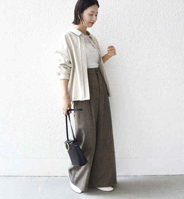 SHIPS for women「【WEB限定】〈手洗い可能〉合成皮革 裾 ドロスト シャツ 羽織」|シャツ・ブラウス|