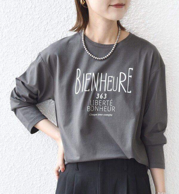 SHIPS for women「プリント ロゴ ロング スリーブ TEE」|Tシャツ・カットソー|