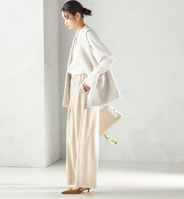 SHIPS for women「〈洗濯機可能〉ストレッチ ツイル イージー タック パンツ」|その他|