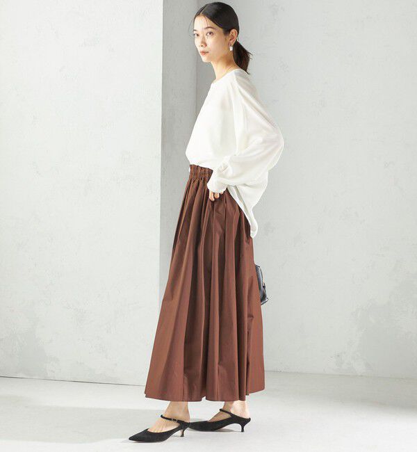 SHIPS for women「〈手洗い可能〉タイプライター チンツ タック ギャザー スカート」|スカート|