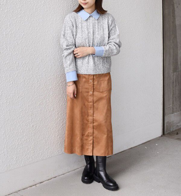 SHIPS Colors 「SHIPS Colors:フェイクスエード（ポリエステル）スカート◇」|台形|