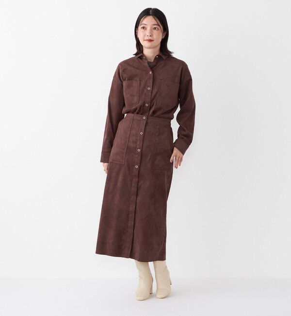 SHIPS Colors 「SHIPS Colors:フェイクスエード（ポリエステル）スカート◇」|台形|