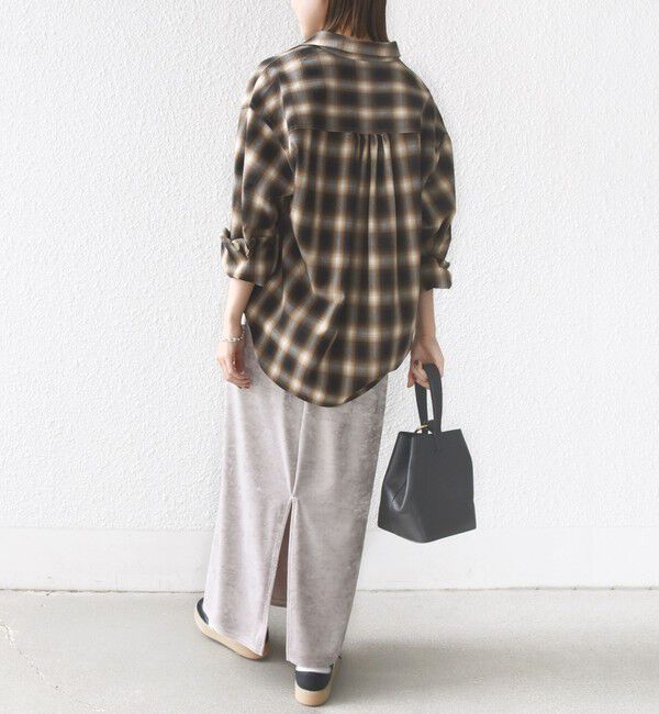 SHIPS for women「〈手洗い可能〉スノー クラッシュ ポリエステル ベロア ウエスト ゴム スカート」|スカート|