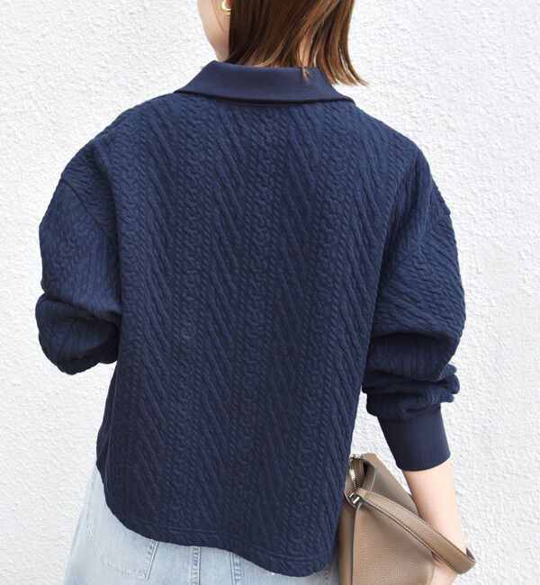 SHIPS for women「【WEB限定】〈手洗い可能〉ケーブル ジャージー ポロ プルオーバー」|Tシャツ・カットソー|