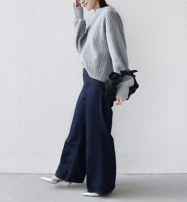 SHIPS for women「〈手洗い可能〉ケーブル ジャージー スキッパー プルオーバー」|Tシャツ・カットソー|