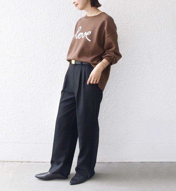 SHIPS for women「【WEB限定】〈手洗い可能〉ファンシー コード 刺繍 ダンボール カットソー」|スウェット・ジャージ|