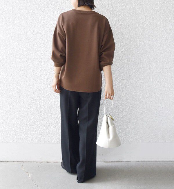 SHIPS for women「【WEB限定】〈手洗い可能〉ファンシー コード 刺繍 ダンボール カットソー」|スウェット・ジャージ|