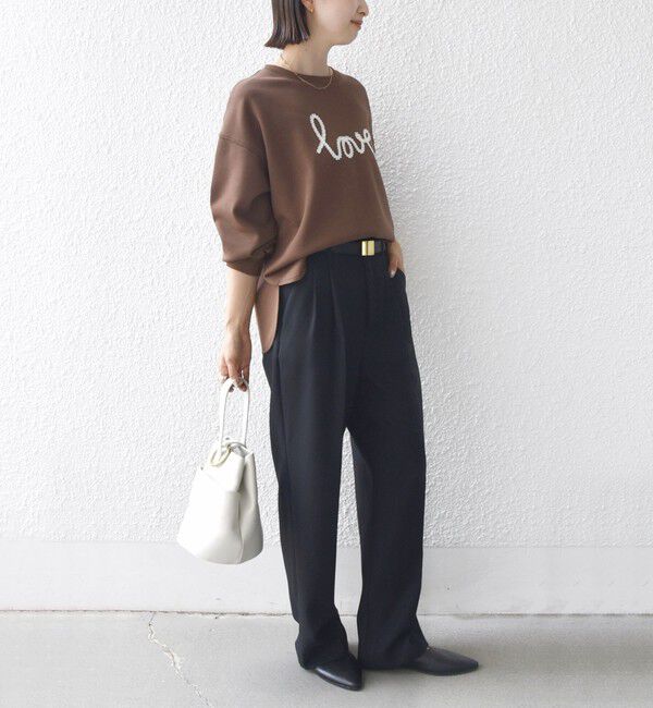 SHIPS for women「【WEB限定】〈手洗い可能〉ファンシー コード 刺繍 ダンボール カットソー」|スウェット・ジャージ|