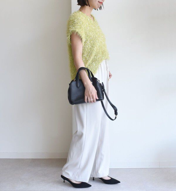 SHIPS for women「【WEB限定】〈手洗い可能〉チュール フェザー MIX ニット ベスト」|ベスト・ジレ|