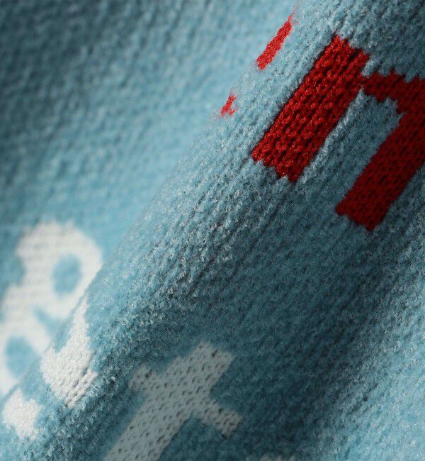 SHIPS any「SHIPS any:〈手洗い可能〉モールヤーン クルーネック ロゴ 千鳥柄 プルオーバー」|ニット・セーター|