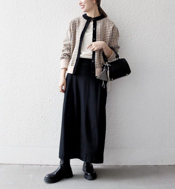 SHIPS any「SHIPS any:〈手洗い可能〉モールヤーン クルーネック 千鳥柄 カーディガン」|カーディガン|