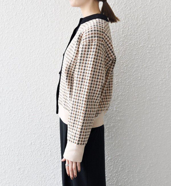SHIPS any「SHIPS any:〈手洗い可能〉モールヤーン クルーネック 千鳥柄 カーディガン」|カーディガン|