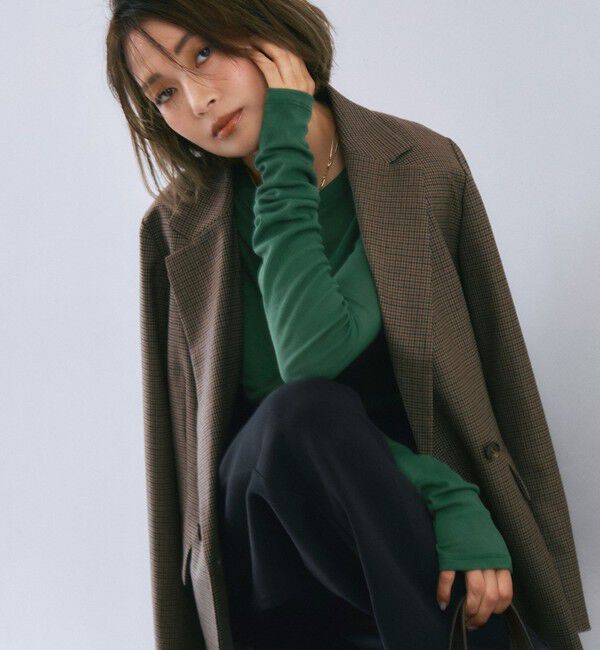 SHIPS for women「s.oyamadaコラボ:〈手洗い可能〉シアー テレコ ロング スリーブ TEE」|Tシャツ・カットソー|グリーン