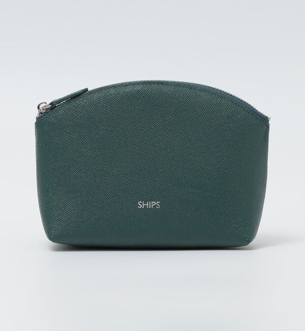SHIPS「【WEB限定】SHIPS:【SAFFIANO LEATHER】ラウンド ジップ ポーチ」|ポーチ|