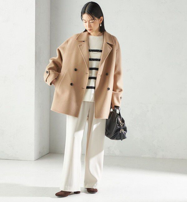 SHIPS for women「SUPER140 ダブル フェイス ショート コート」|ピーコート|