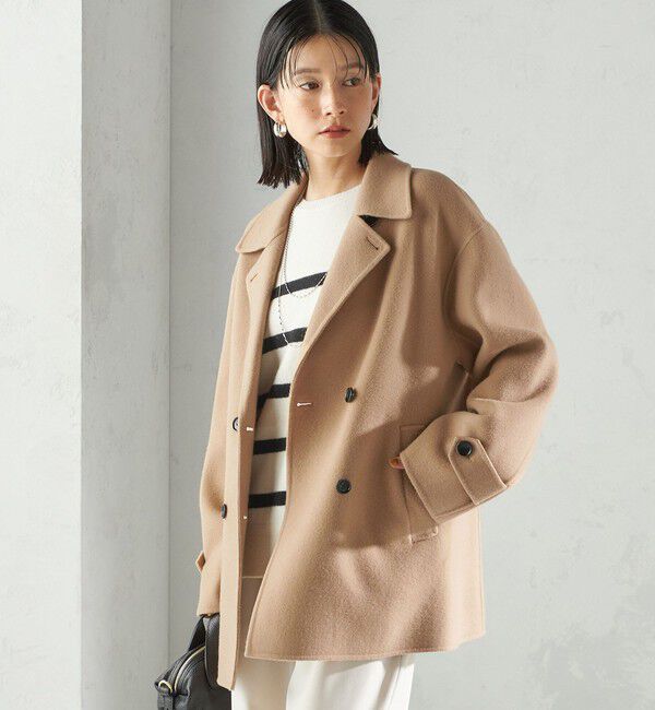 SHIPS for women「SUPER140 ダブル フェイス ショート コート」|ピーコート|