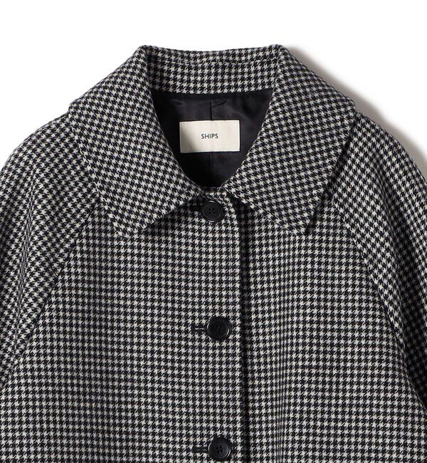 SHIPS for women「千鳥 / ソリッド ウール メルトン ステンカラー コート」|ステンカラーコート|