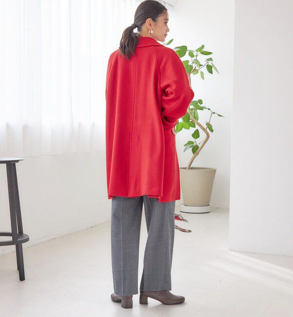 SHIPS for women「千鳥 / ソリッド ウール メルトン ステンカラー コート」|ステンカラーコート|