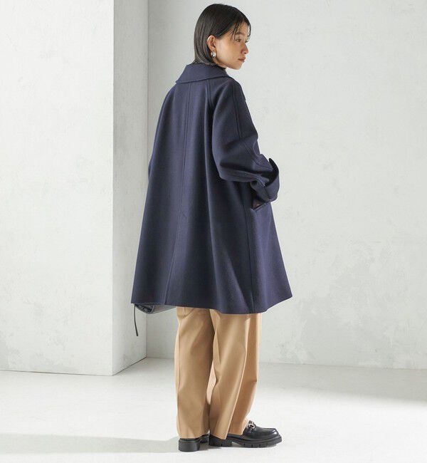 SHIPS for women「千鳥 / ソリッド ウール メルトン ステンカラー コート」|ステンカラーコート|